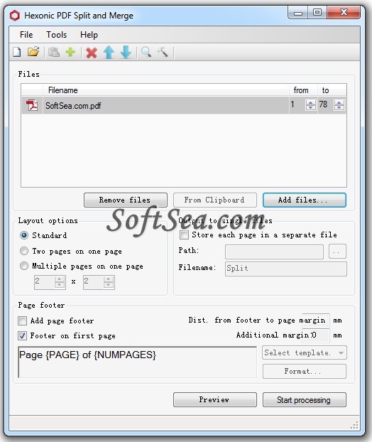 Hexonic PDF Split and Merge Screenshot