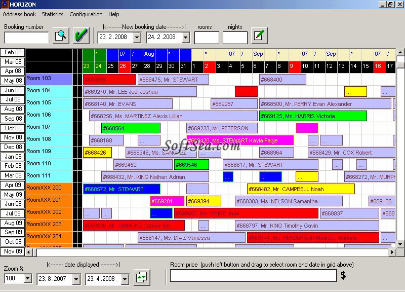 Horizon Reservation System Screenshot