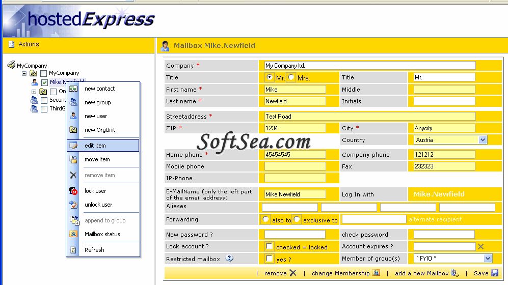 HostedExpress Screenshot