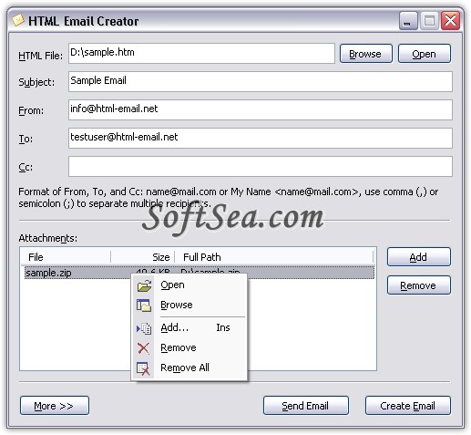 Html Email Creator Screenshot