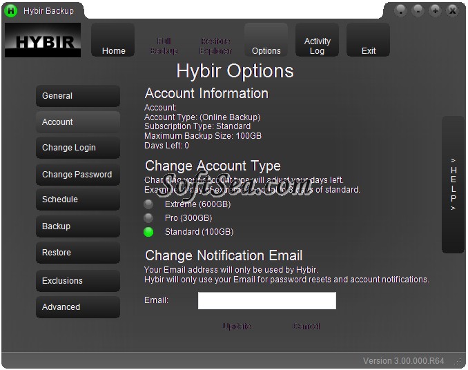Hybir Backup Screenshot