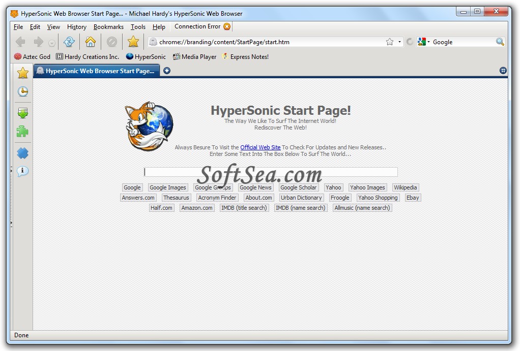 HyperSonic Web Browser Screenshot