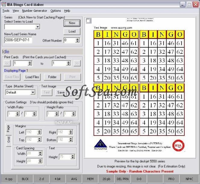IBA Bingo Card Maker Screenshot