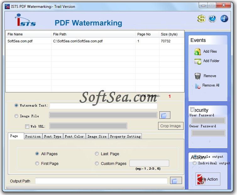 ISTS PDF Watermarking Screenshot