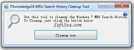 ITknowledge24 MRU Search Cleanup Tool Screenshot