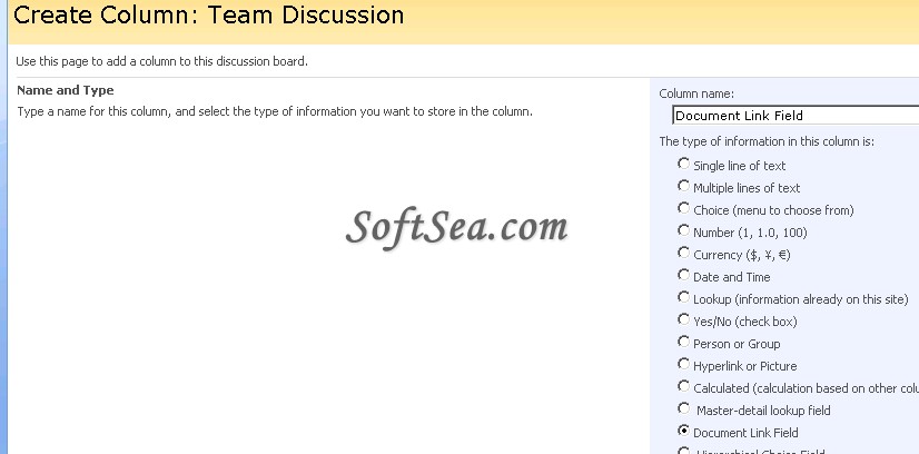 Infowise Document Link Field Screenshot