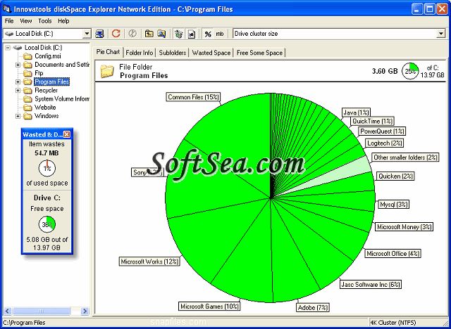 Innovatools diskSpace Explorer Network Screenshot