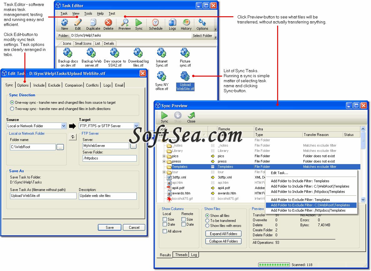 InstantSync Secure FTPS/SFTP Screenshot