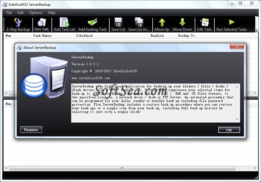 IntelliSoft32 ServerBackup Screenshot