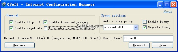 Internet Configuration Manager Screenshot