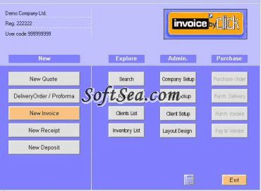 Invoice by Click Screenshot