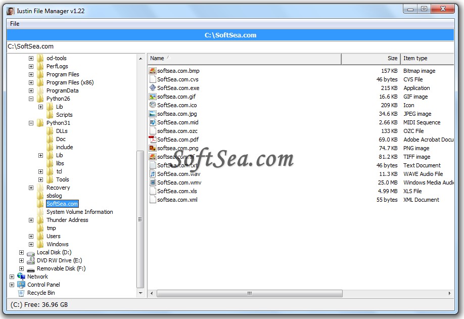 Iustin File Manager Screenshot