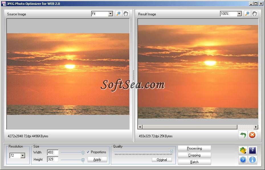 JPEG Photo Optimizer for WEB Screenshot