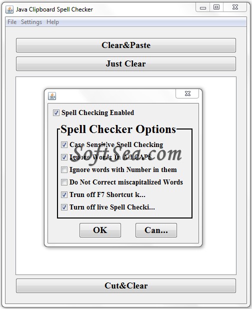 Java Clipboard Spell Checker Screenshot