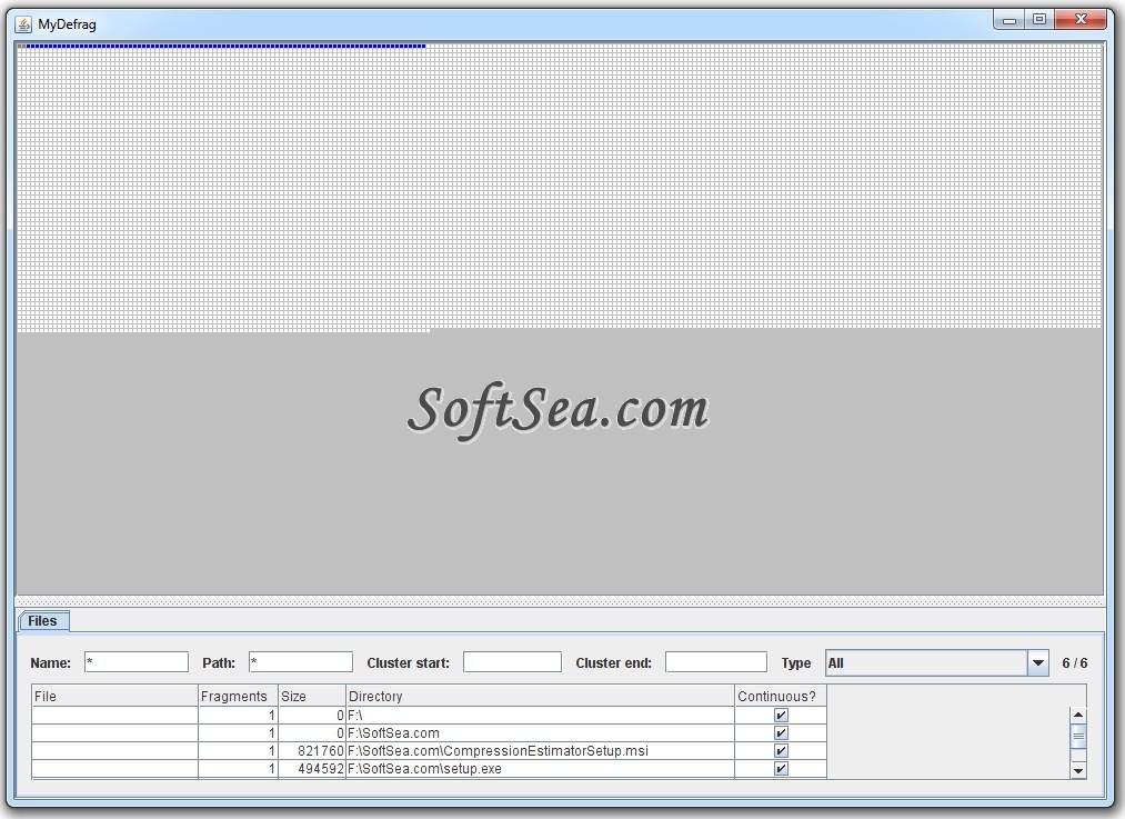 Java Defrag Screenshot