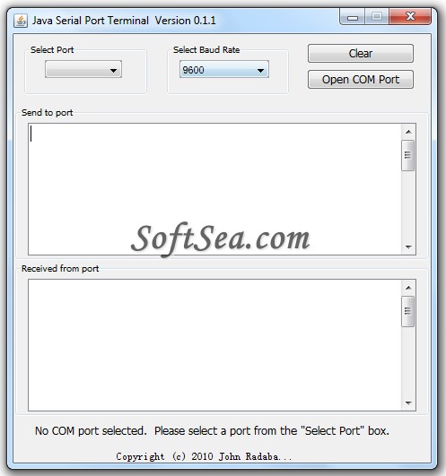 Java Serial Port Terminal Screenshot