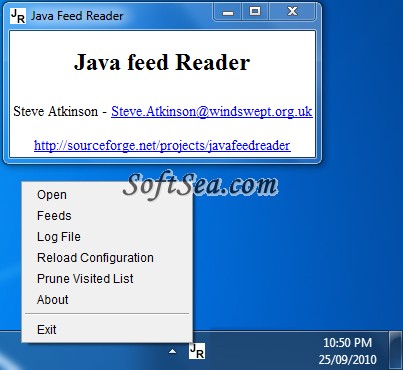 JavaFeedReader Screenshot