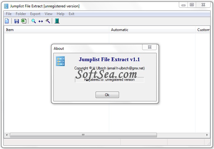 Jumplist File Extract Screenshot