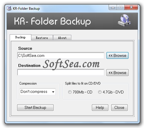 KR-Folder Backup Screenshot