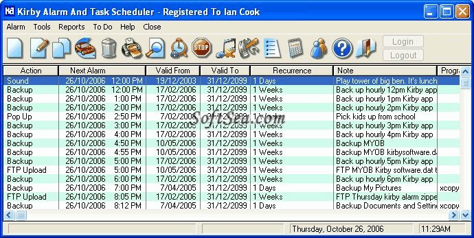 Kirby Alarm And Task Scheduler PRO Screenshot