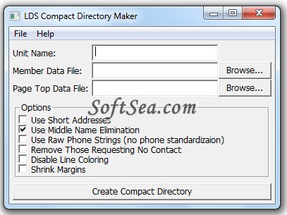LDS Compact Directory Maker Screenshot