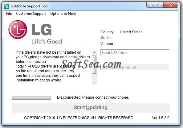 LGMobile Support Tool Screenshot