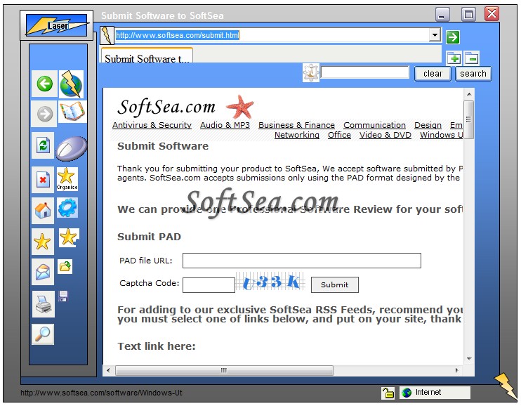 Laser Web Browser Screenshot