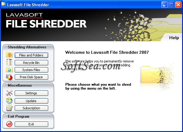 Lavasoft File Shredder Screenshot