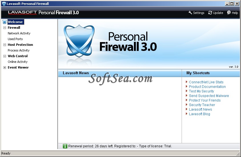 Lavasoft Personal Firewall Screenshot