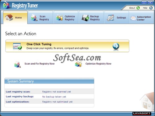 Lavasoft Registry Tuner Screenshot