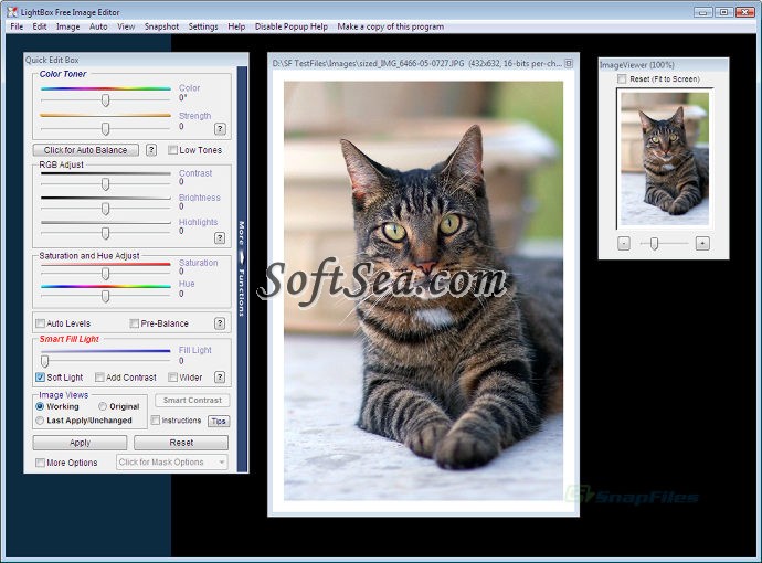 LightBox Free Image Editor Screenshot