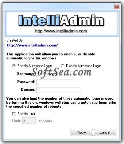 Limit Automatic login for Windows Screenshot
