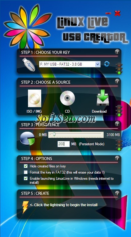 Linux Live USB Creator Screenshot
