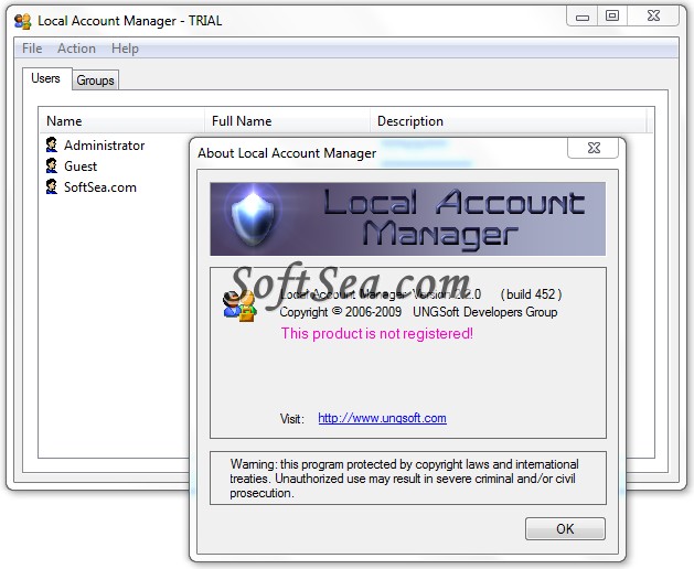 Local Account Manager Screenshot