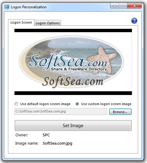 Logon Personalization Screenshot