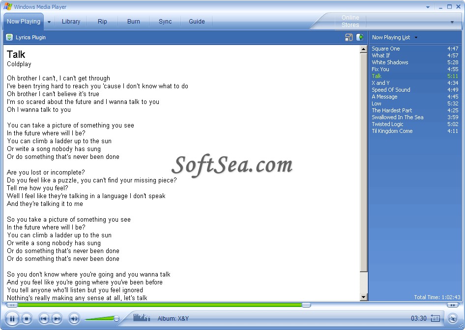 Lyrics Plugin for Windows Media Player Screenshot