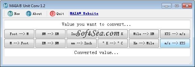 MAIA Unit Converter Screenshot