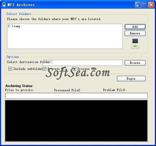 MP3 Archiver Screenshot