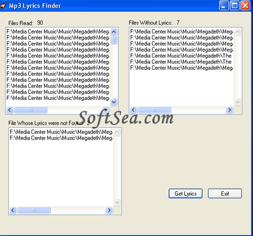 MP3 Lyrics Finder Screenshot
