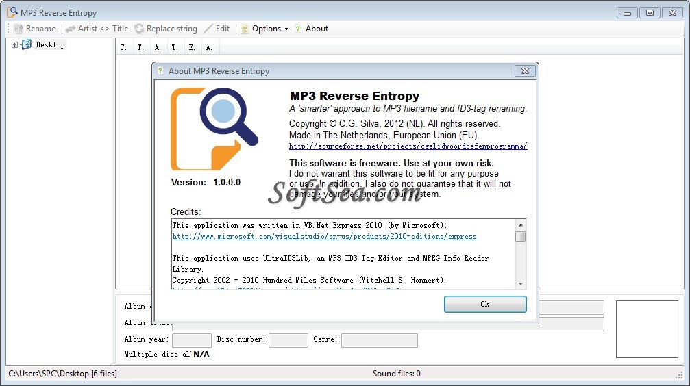 MP3 Reverse Entropy Screenshot