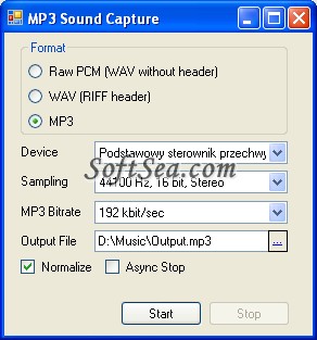MP3 Sound Capture Screenshot