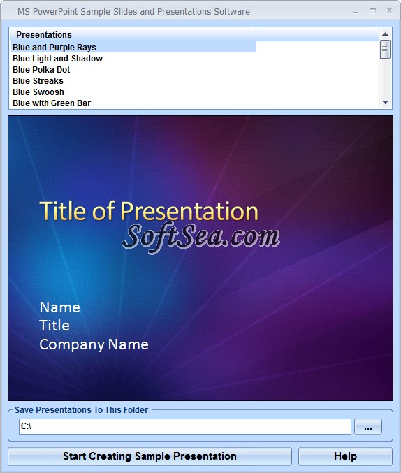 MS PowerPoint Sample Slides and Presentations Software Screenshot