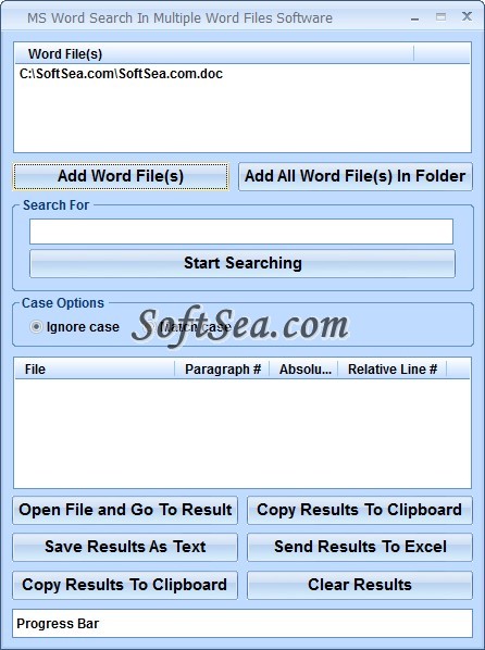 MS Word Search In Multiple Word Files Screenshot
