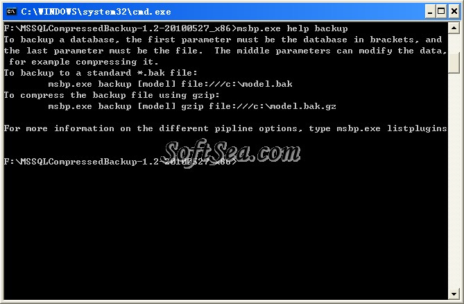 MSSQL Compressed Backup Screenshot