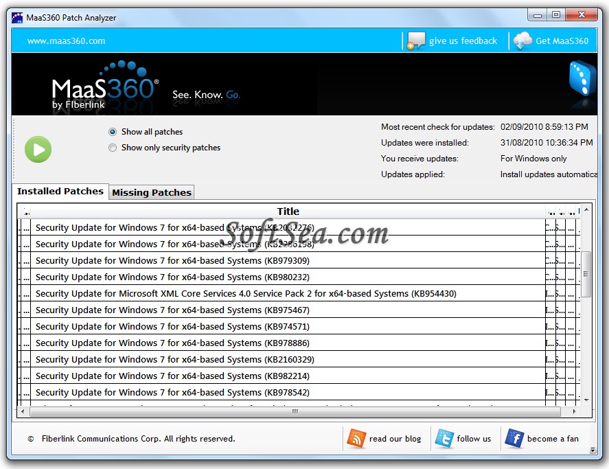 MaaS360 Patch Analyzer Screenshot
