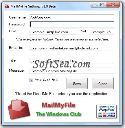 MailMyFile Screenshot