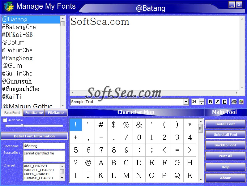 Manage My Fonts Screenshot