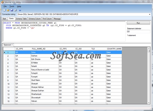 Marshal SQL Utility Screenshot