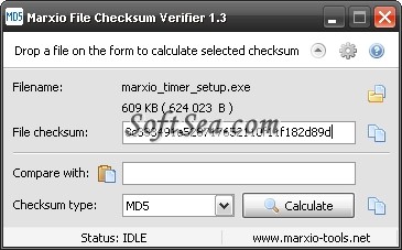 Marxio File Checksum Verifier Screenshot