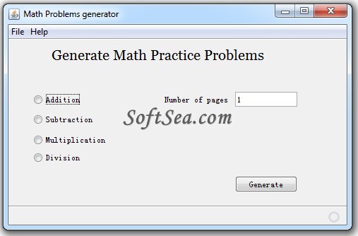 Math Problems generator Screenshot